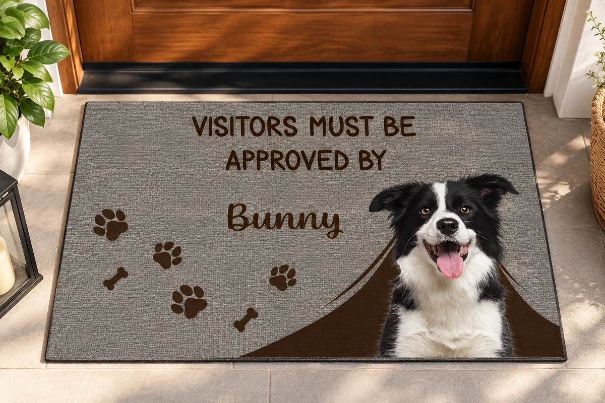 Approved By Dog Cartoon Version 2 Photo - Personalized Doormat