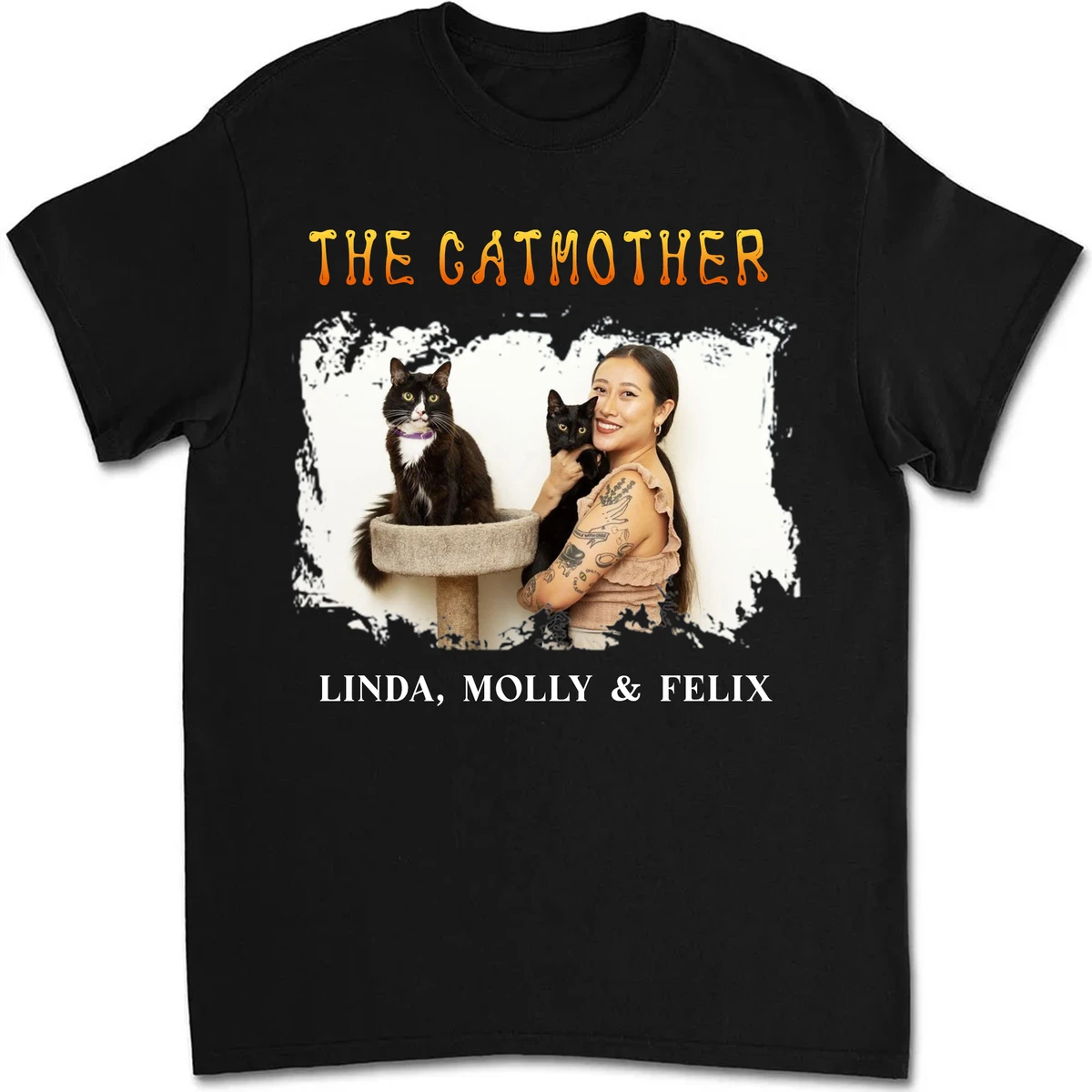 The Catmother Retro Photo - Personalized Unisex T-Shirt