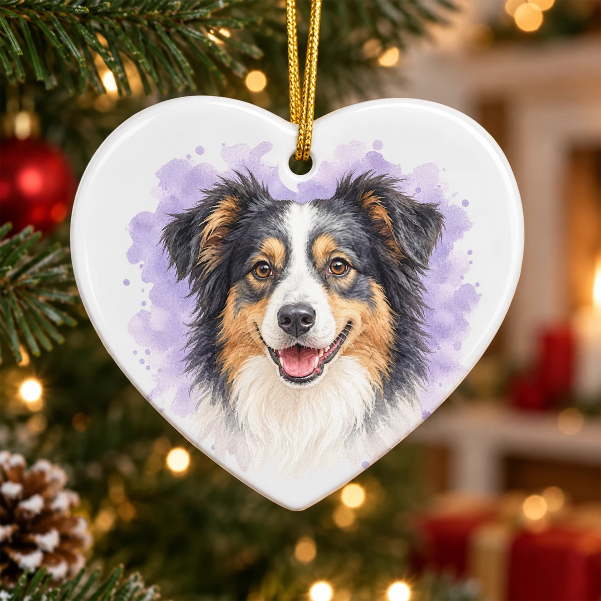 Custom Pet Memorial Christmas Ornament, Personalized Dog Photo Name Heart Ornament, Paw Print Memorial Keepsake, Sympathy Gift For Dog Lover