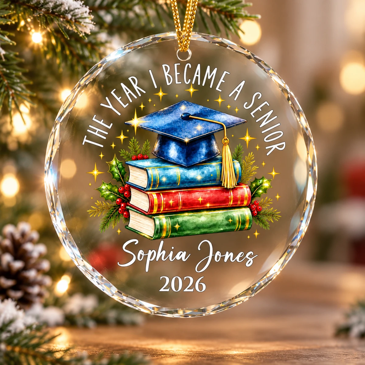 The Year I Became A Senior - Custom Senior Year Glass Ornament