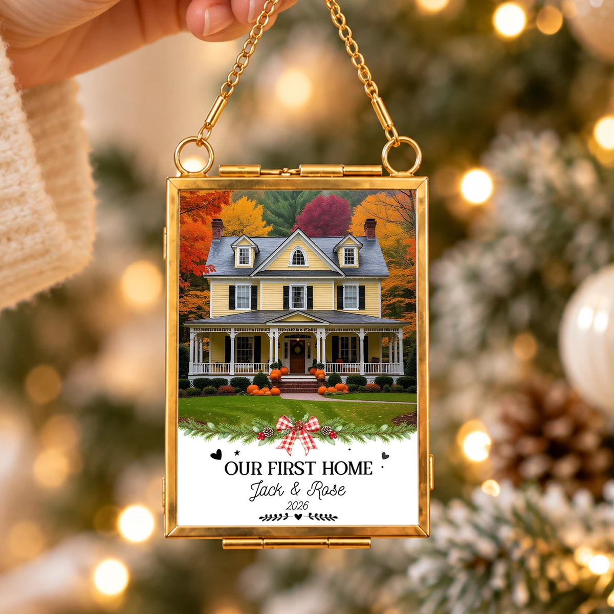Personalized Our First Home Christmas Ornament – Custom House Photo, Names & Year, First Home Keepsake, New Homeowner Christmas Gift