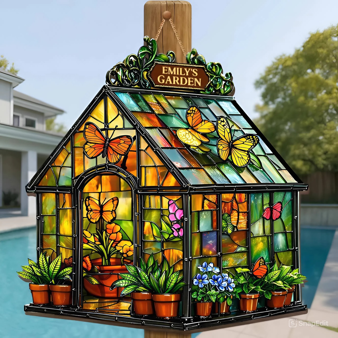 Garden Greenhouse Wood Sign, Personalized Wood Sign, Gift For Gardeners