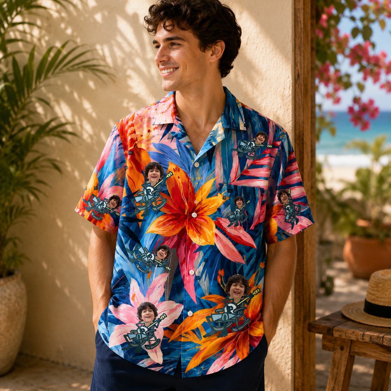Personalized "Little Voyager" Aloha Shirt