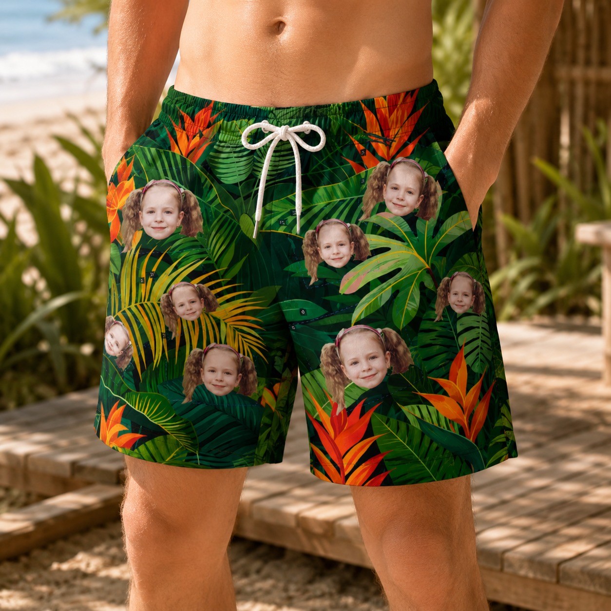 Personalized "Tropical Princess" Swim Shorts
