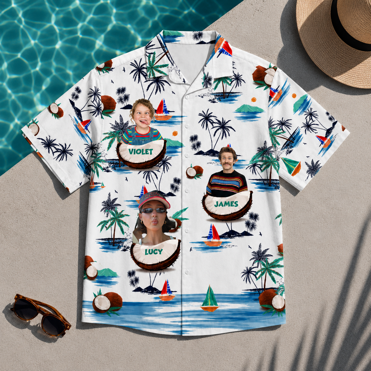 "Core Memory" Hawaiian Shirt – Custom Face Tropical Vacation Matching Shirt For Family Or Friend Trips