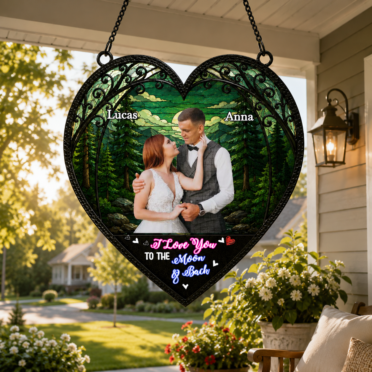Personalized Photo Suncatcher: "From Our First Kiss Till Our Last Breath"