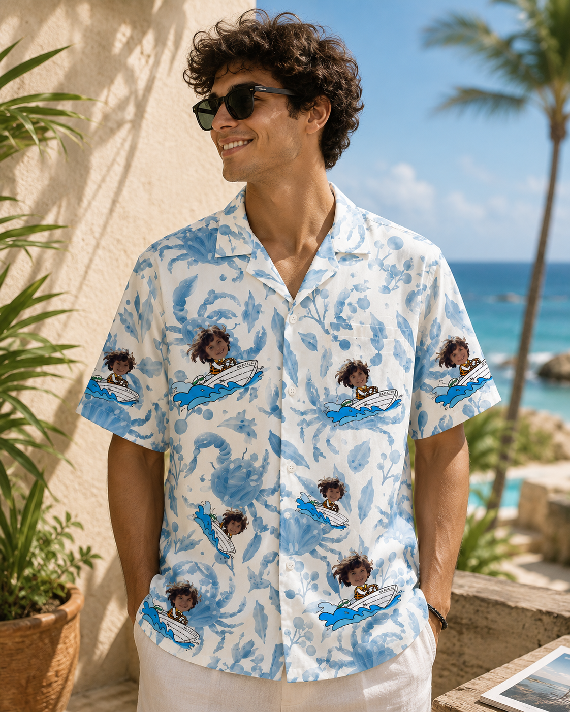 Personalized "Crab Captain" Aloha Shirt