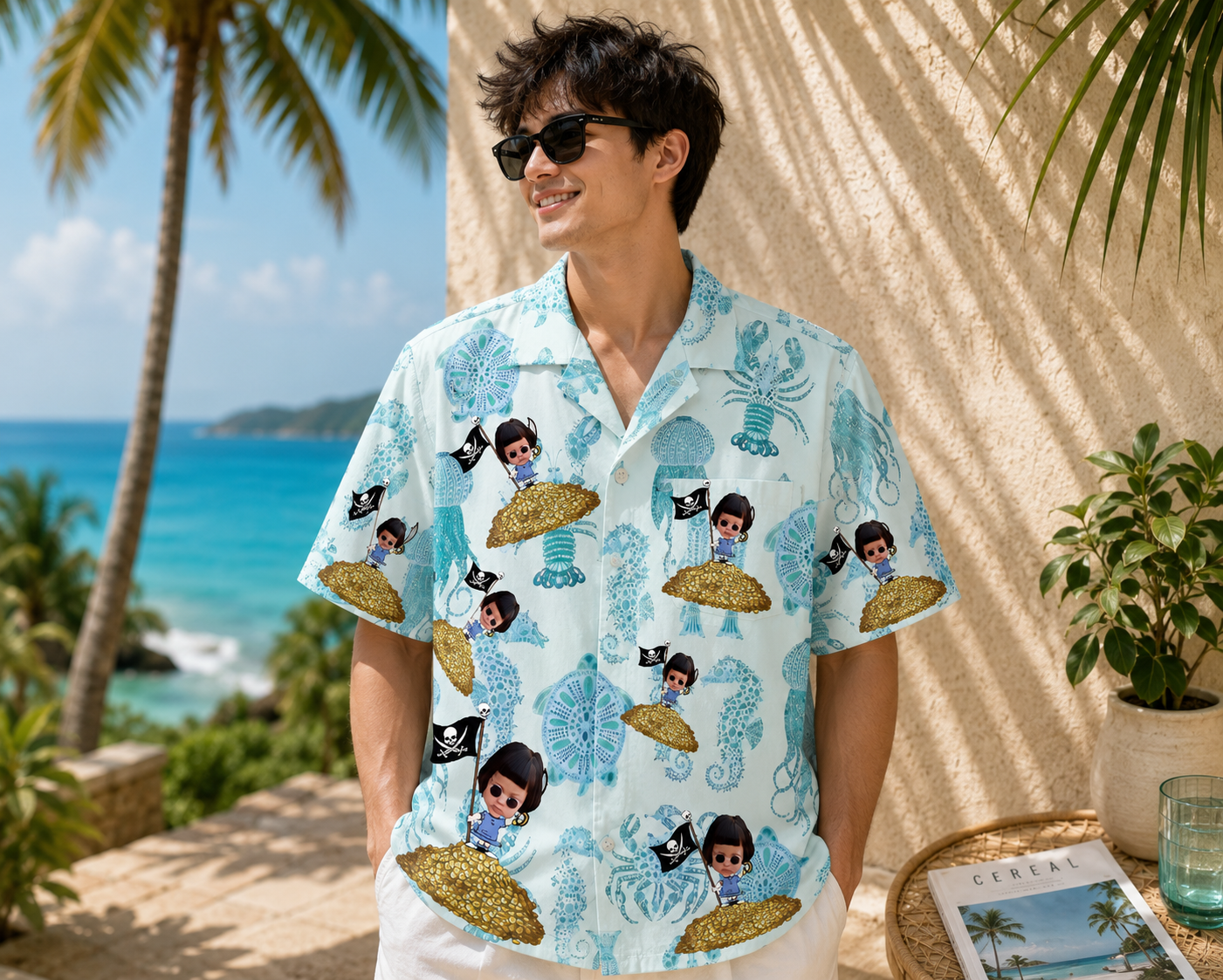 Personalized "Treasure Pirate" Aloha Shirt