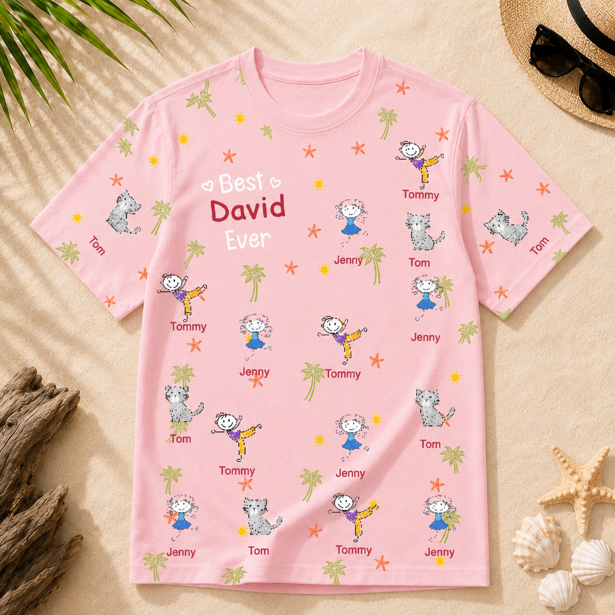 Custom Best Dad Ever T-Shirt, Personalized Kids Names Shirt, Choose Number Of Kids