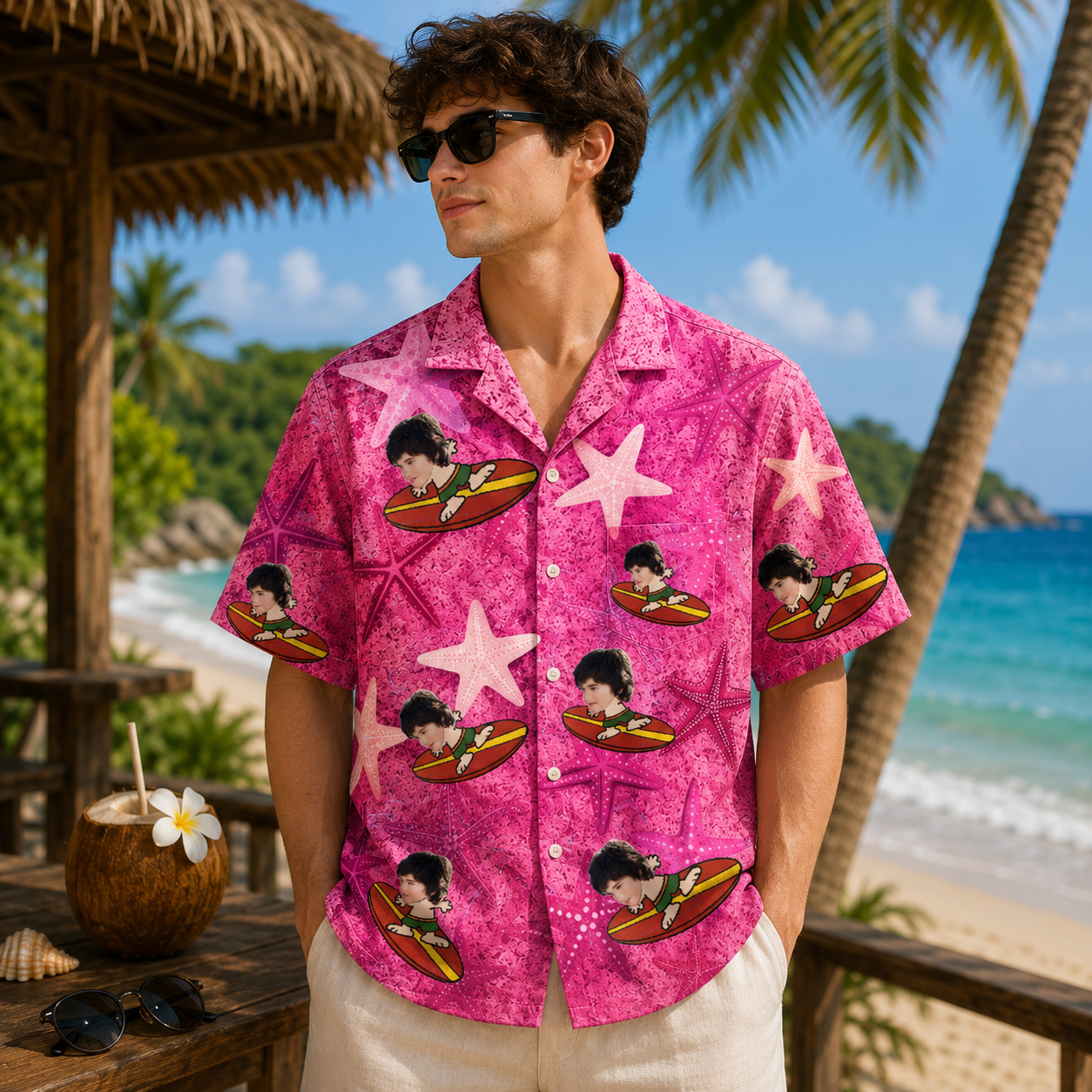 Personalized "Starfish Surfer" Aloha Shirt