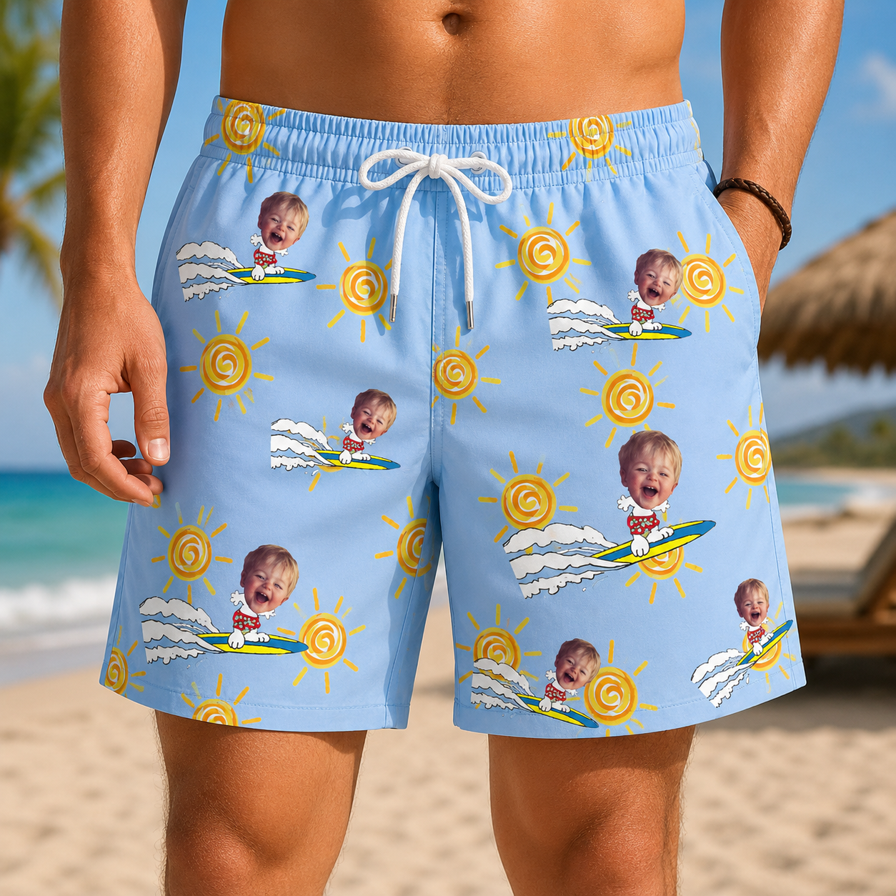 Personalized "Sunny Surfer" Swim Shorts