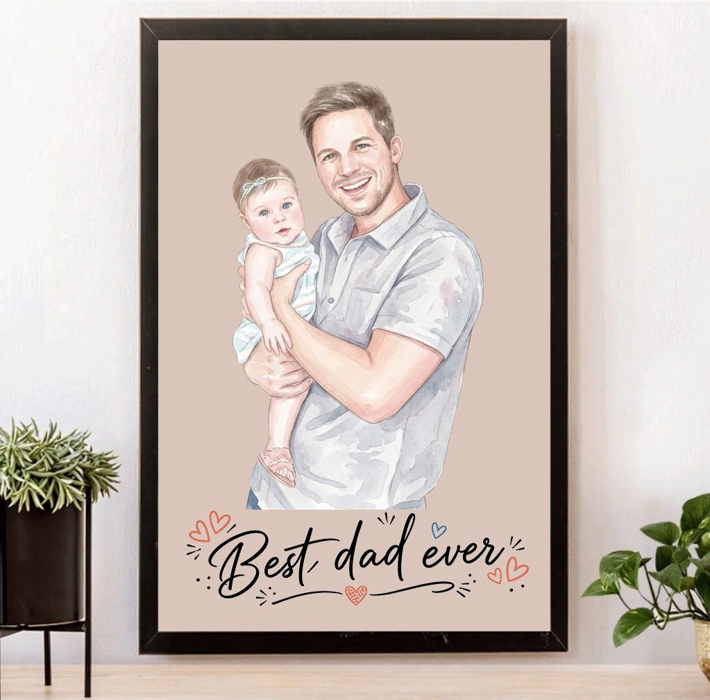 Custom Photo Pencil Sketch Forever Your Little Girl - Personalized Poster