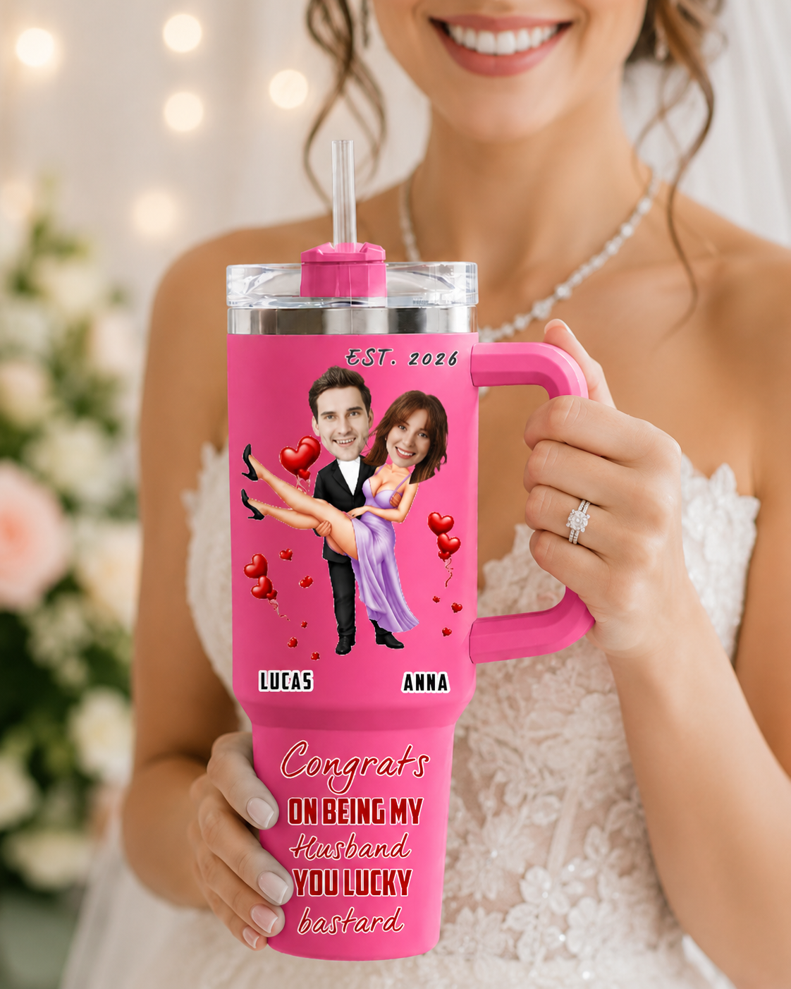 Personalized "Lucky Bastard" 40oz Tumbler – A Playful Keepsake