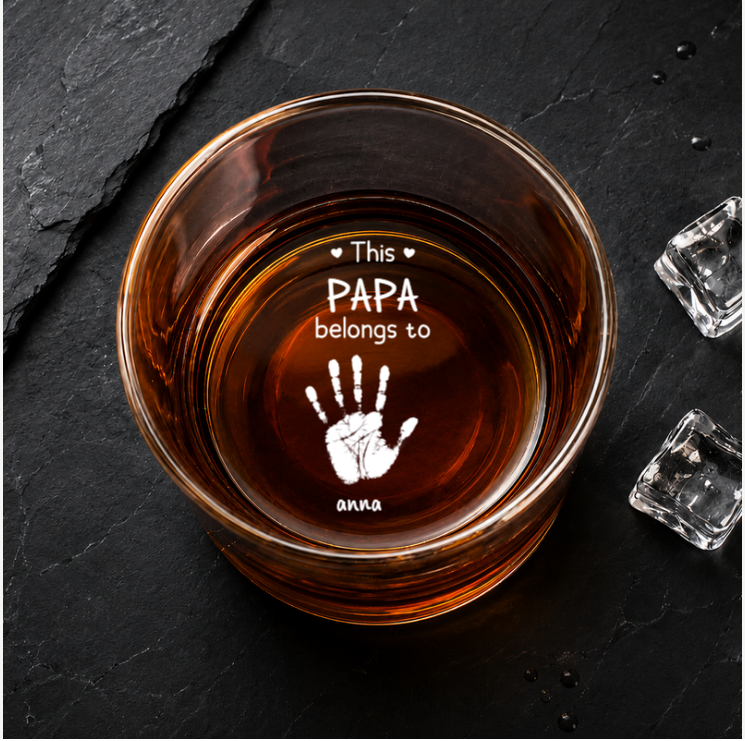 This Grandpa Belongs To - Personalized Engraved Whiskey Glass - Father'S Day Gift For Grandpa, Dad, Daddy