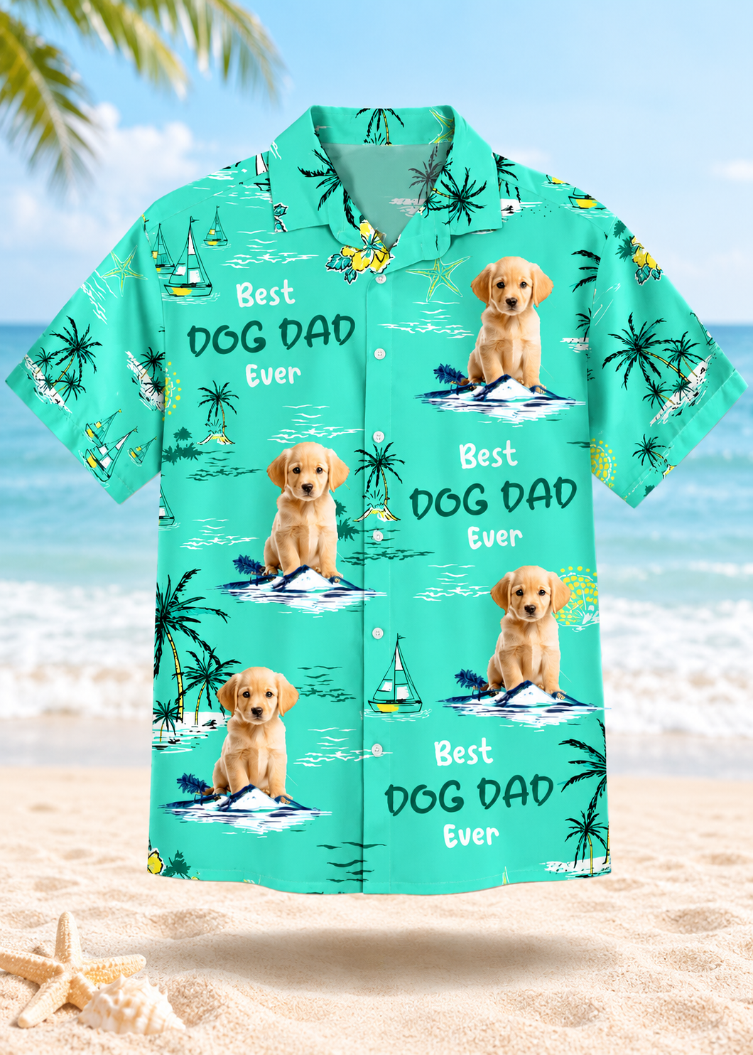 Custom Pet Dad Hawaiian Shirt Personalized Dog And Cat Photo Tropical Shirt