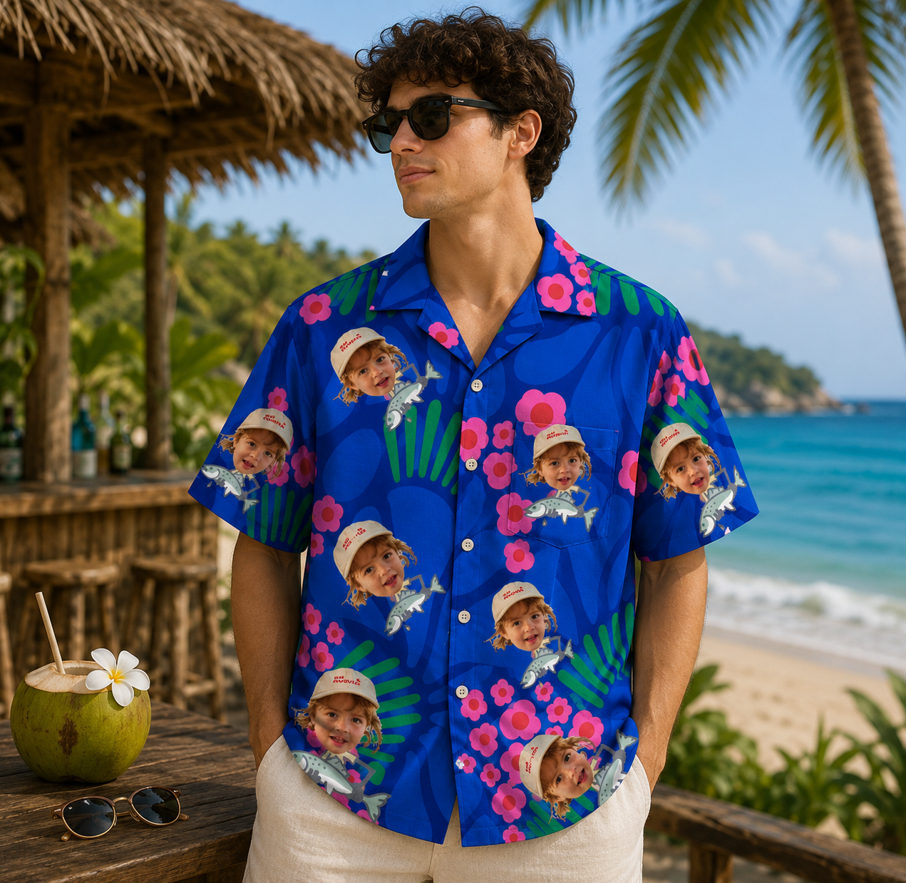 Personalized "Little Fisherman" Aloha Shirt