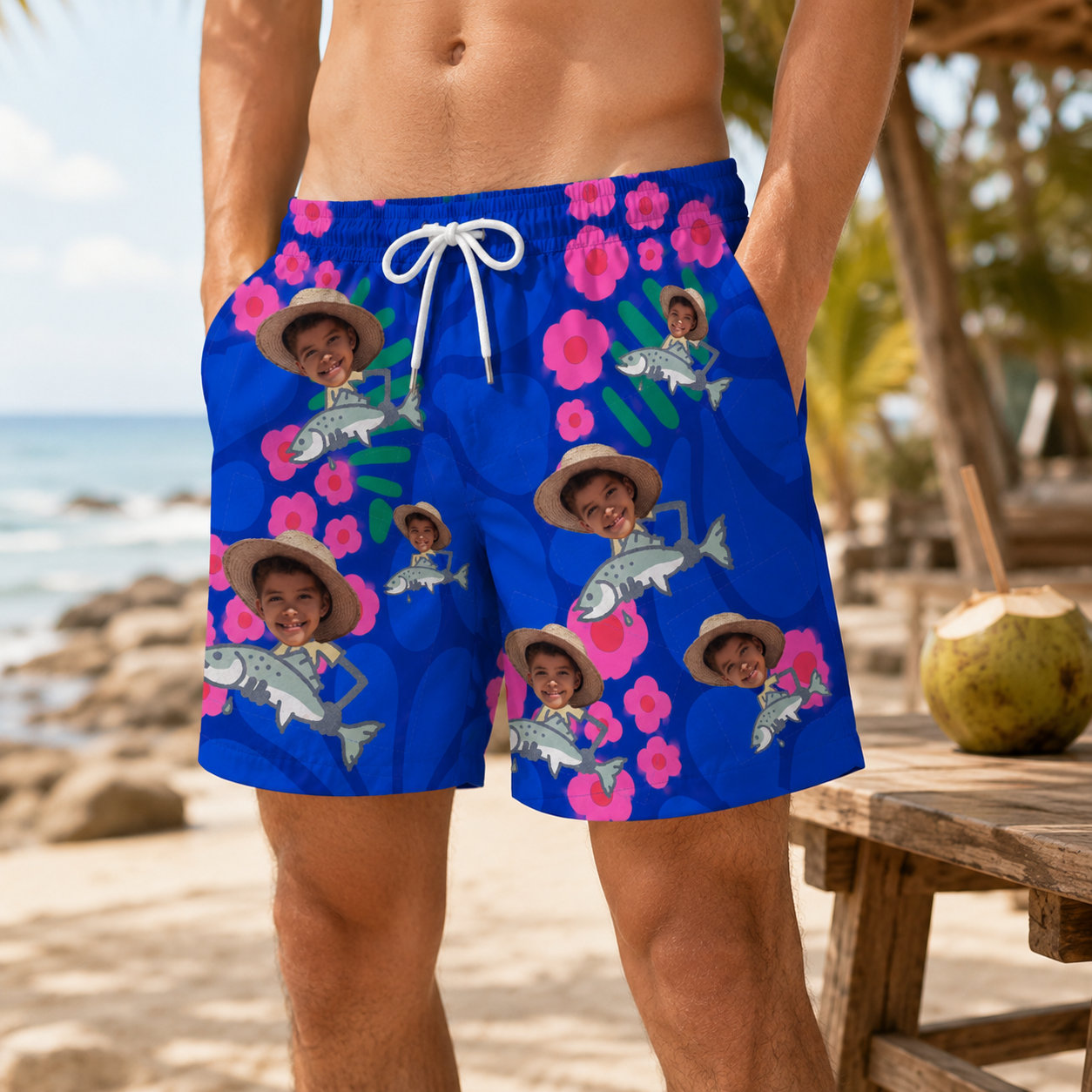 Personalized "Little Fisherman" Swim Shorts