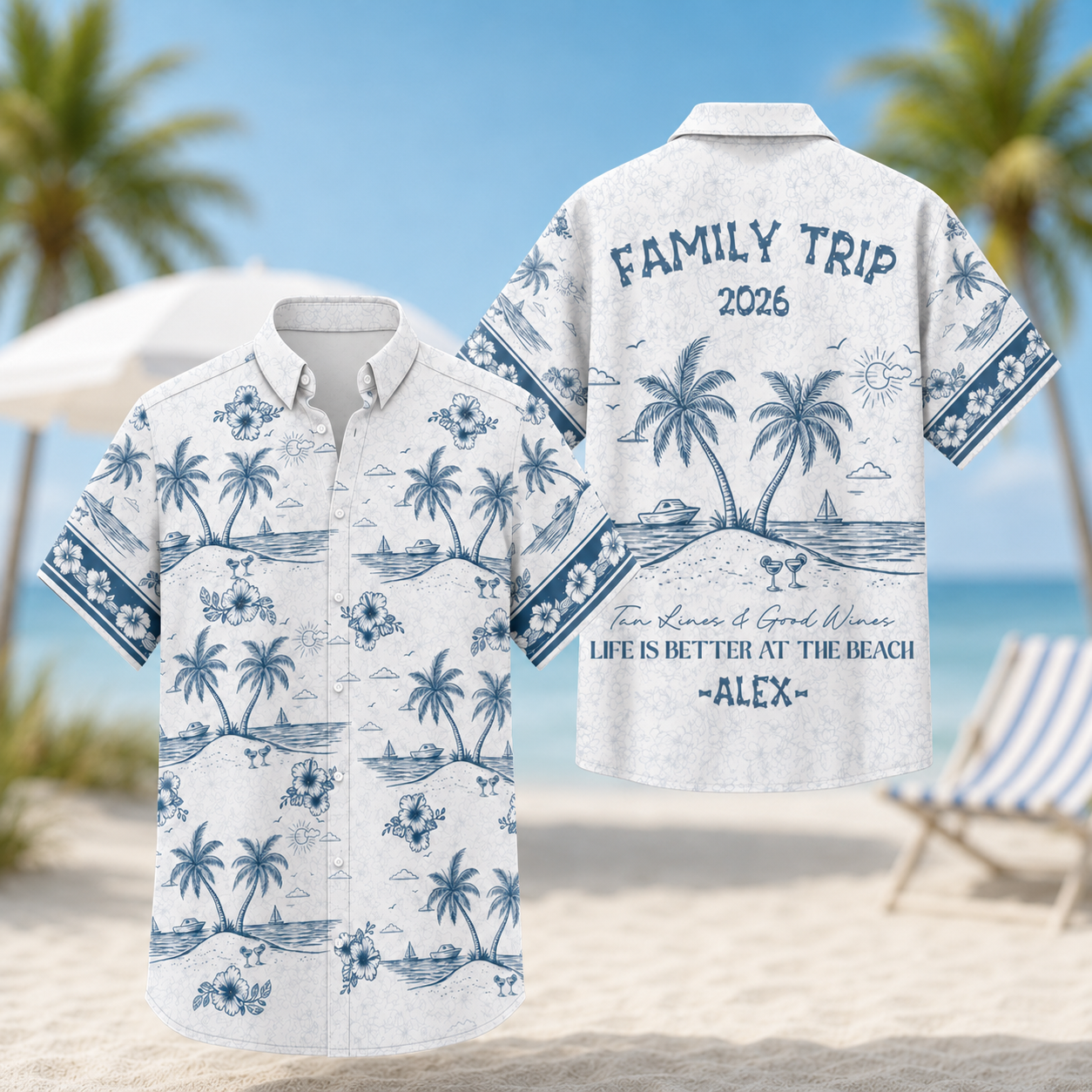 Girls Trip Tropical Hawaiian Shirt – Personalized Summer Vacation Aloha Tee