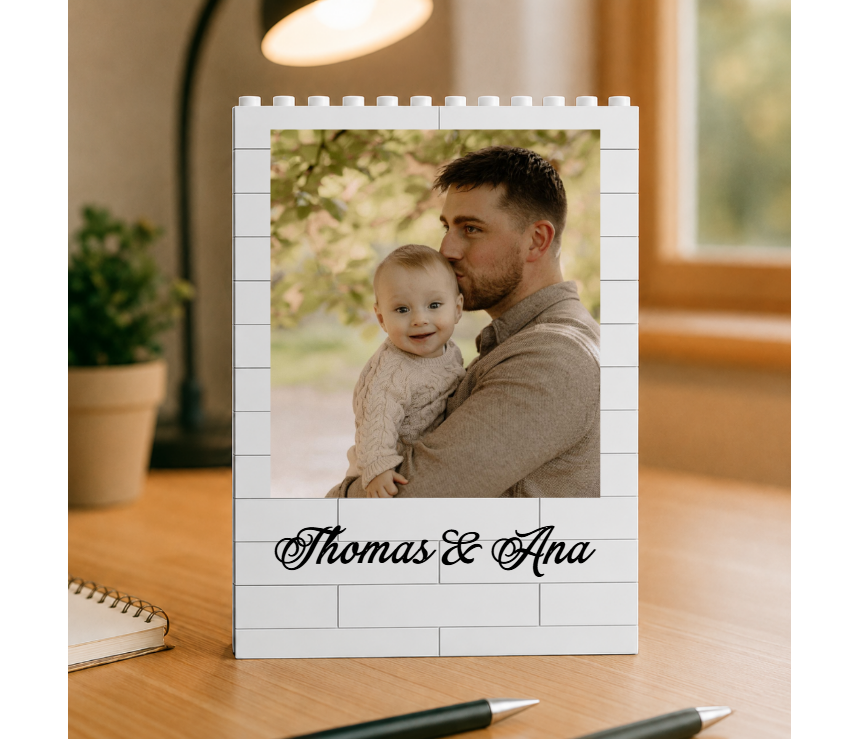 Custom Photo Daddy And Me Building Brick Blocks Gift For Family Th10 169945