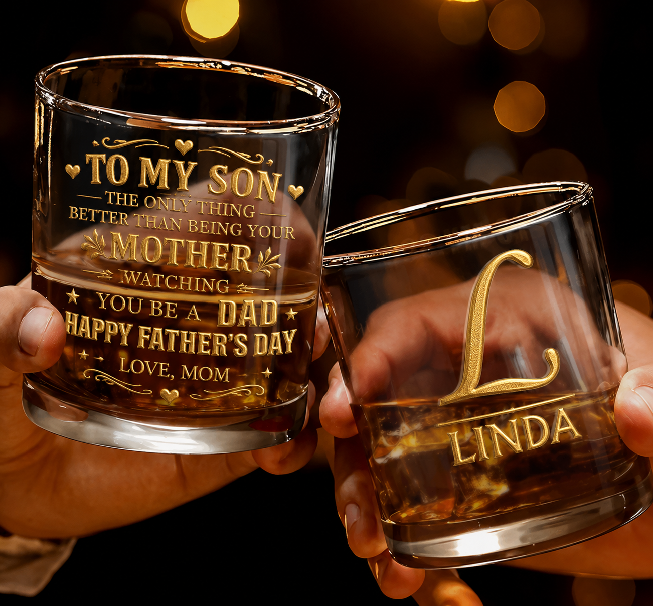 To My Son Watching You Be A Dad, Personalized Whiskey Glass, Gift For Son