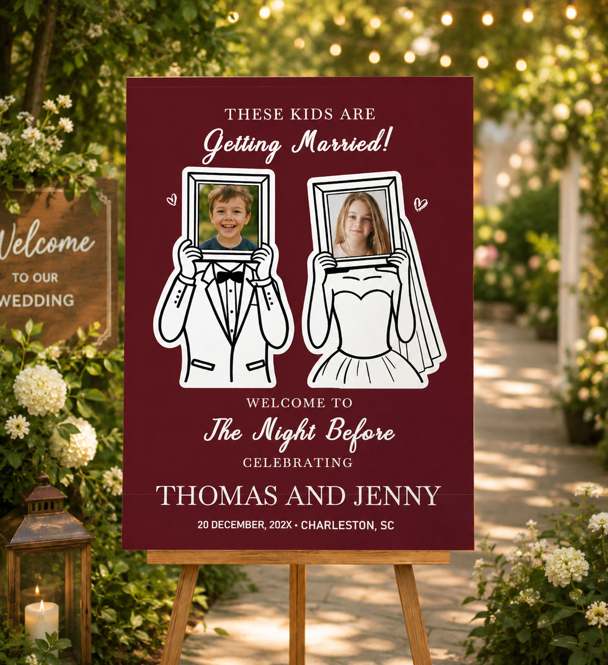 These Kids Are Getting Married Sign With Photo Template