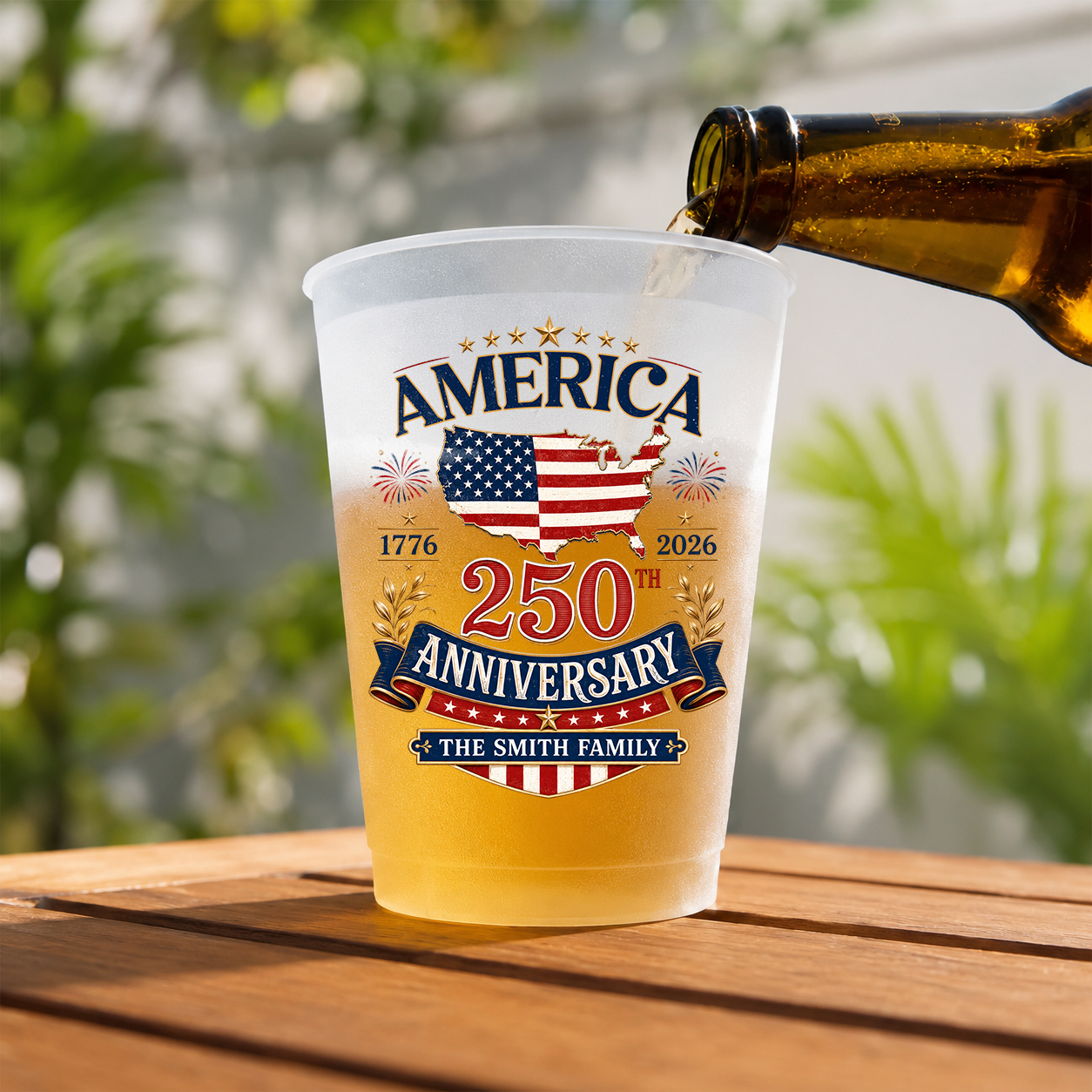 America Anniversary, Personalized Frosted Cups, Gift For Families