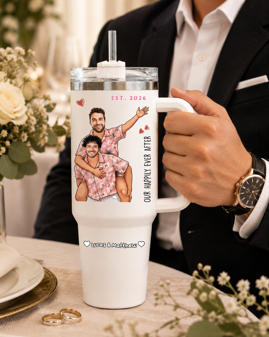 Custom "Happily Ever After" 40oz Tumbler