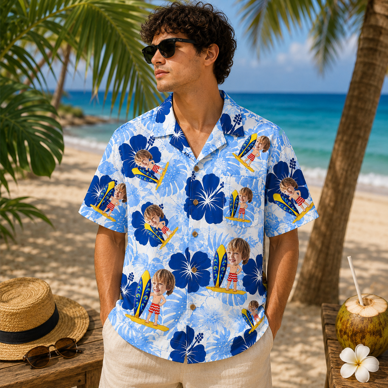Personalized "Surfer Kid" Aloha Shirt