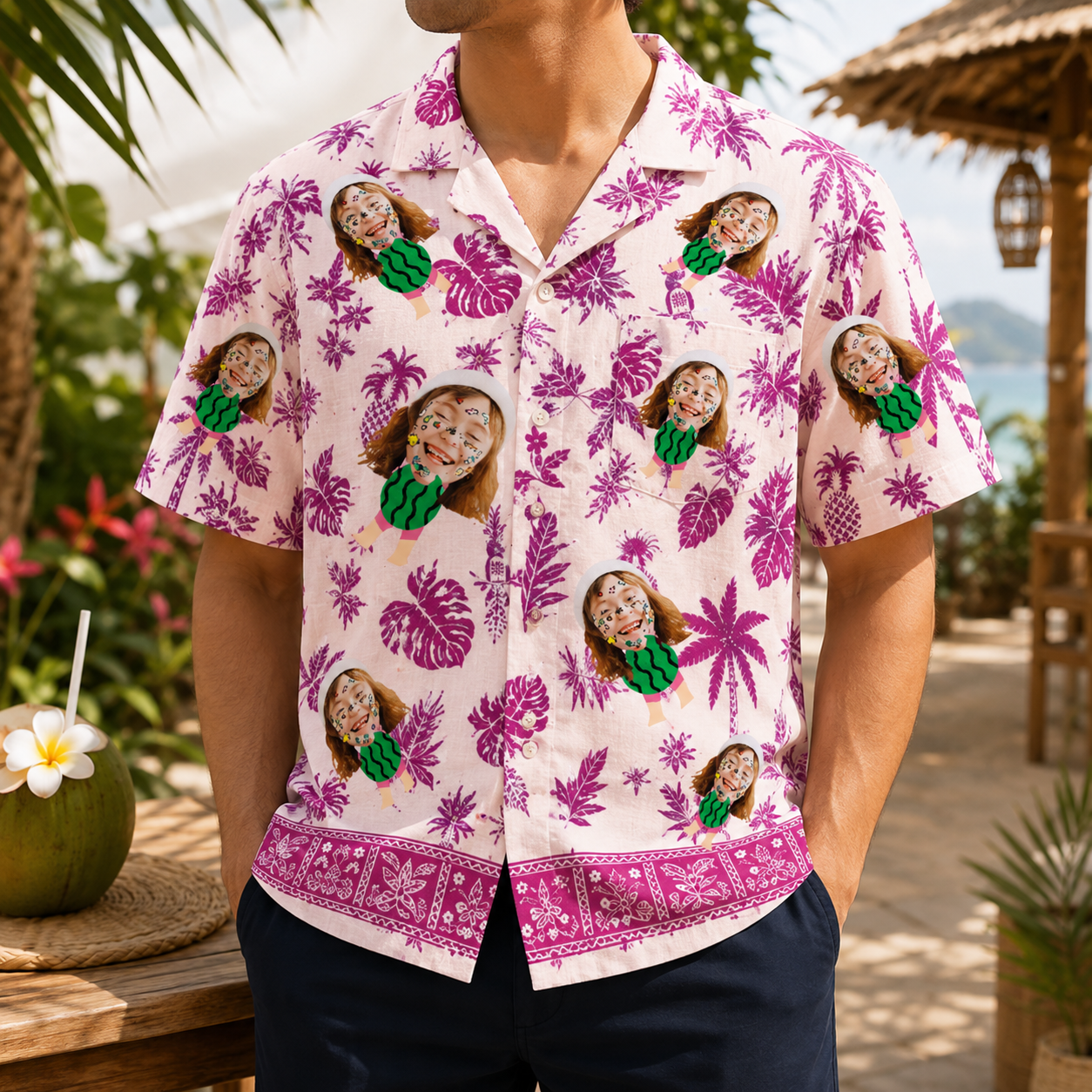 Personalized "Watermelon Summer" Aloha Shirt (Pink Edition)