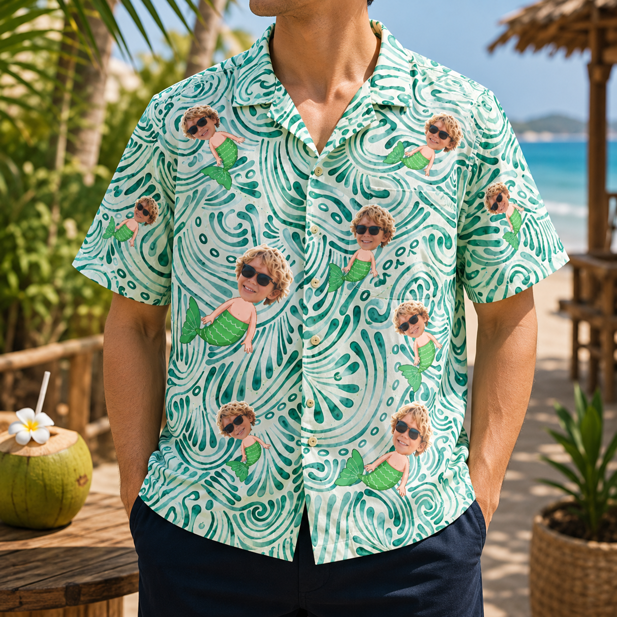 Personalized "Little Mermaid" Aloha Shirt
