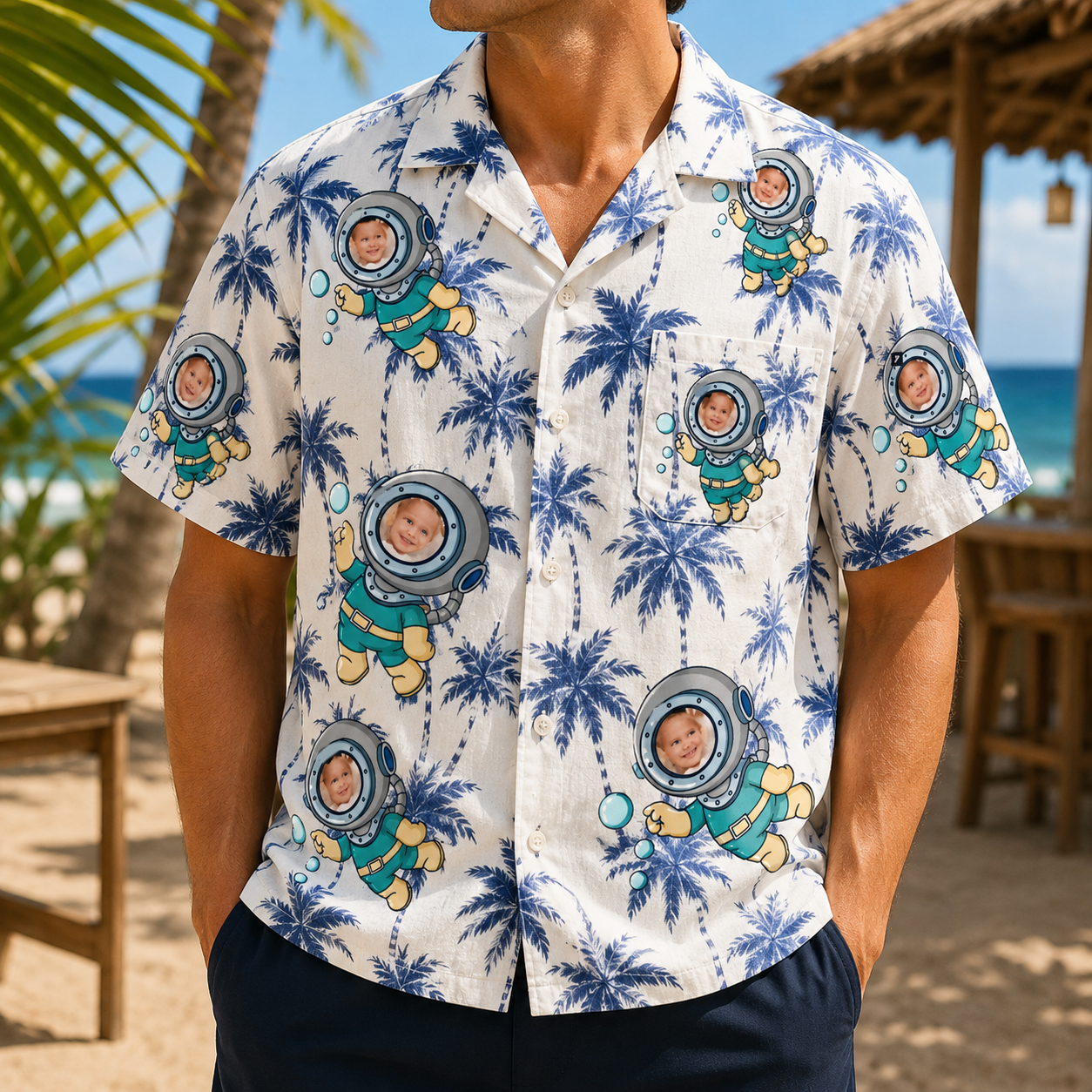 Personalized "Little Diver" Aloha Shirt