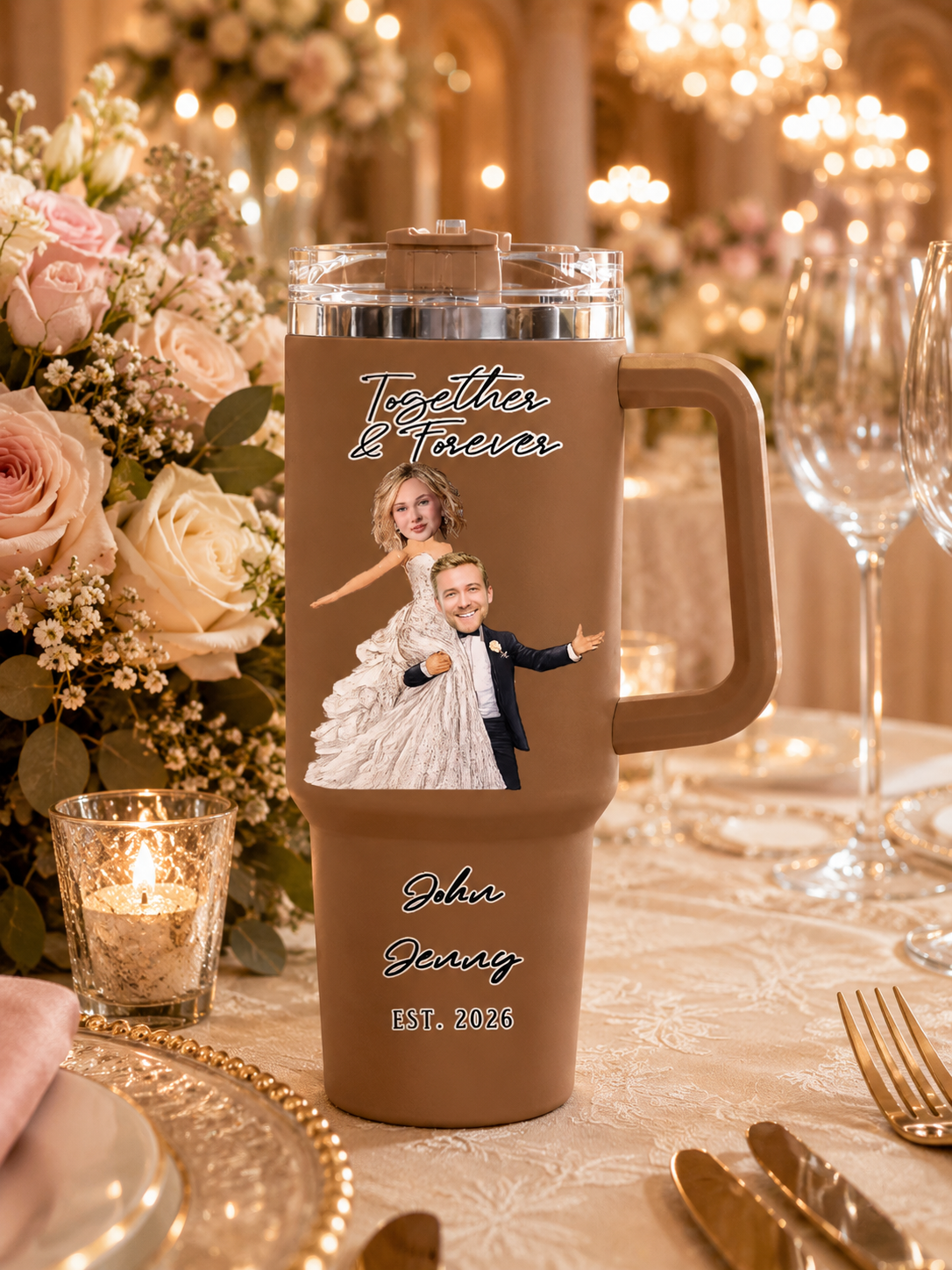 Custom "Together & Forever" Couple Photo 40oz Tumbler