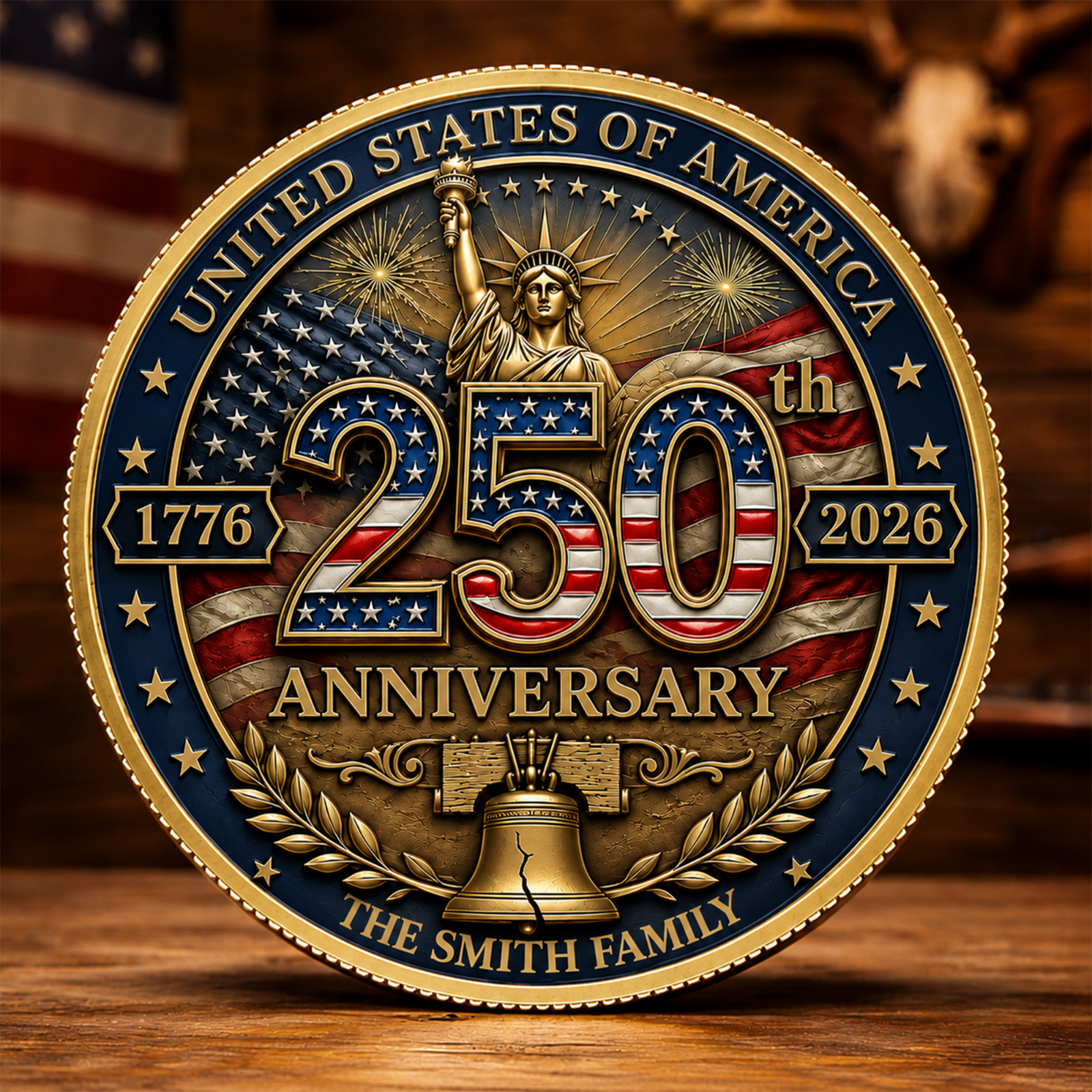 Usa 250th Anniversary Custom Coin, Custom Commemorative Coin Gift