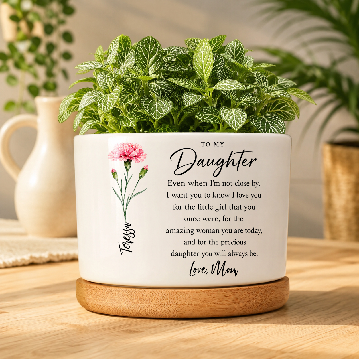 To My Daughter I Love You, Personalized Plant Pot, Gift For Daughter
