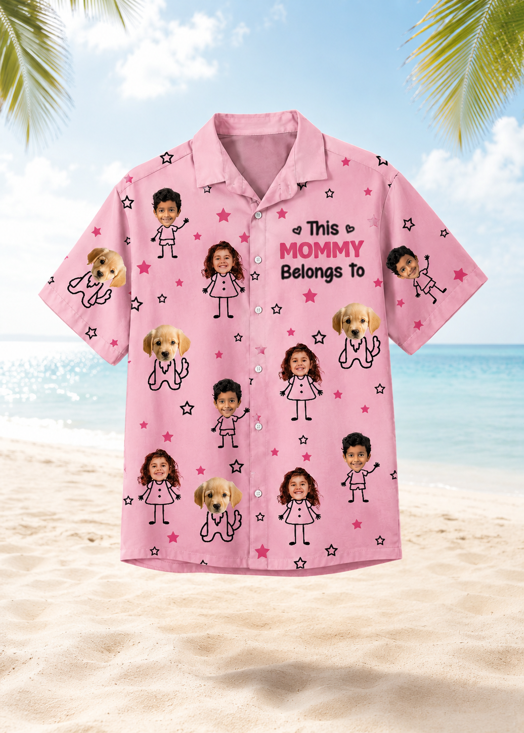 Custom Photo This This Grandpa Grandma Daddy Mommy Belongs To Kids And Pet Personalized Hawaiian Shirt