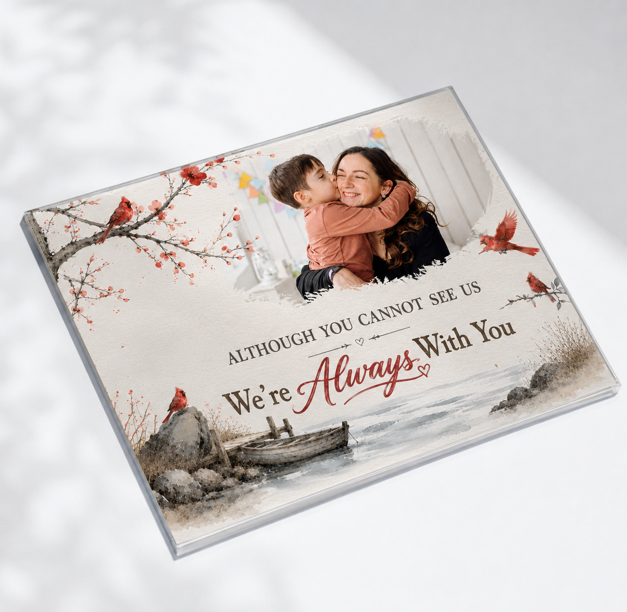 Memorial Plaque With Photo - I'M Always With You - Personalized Sympathy Gift For Family Members, Grandma, Grandpa | Custom Acrylic Plaque