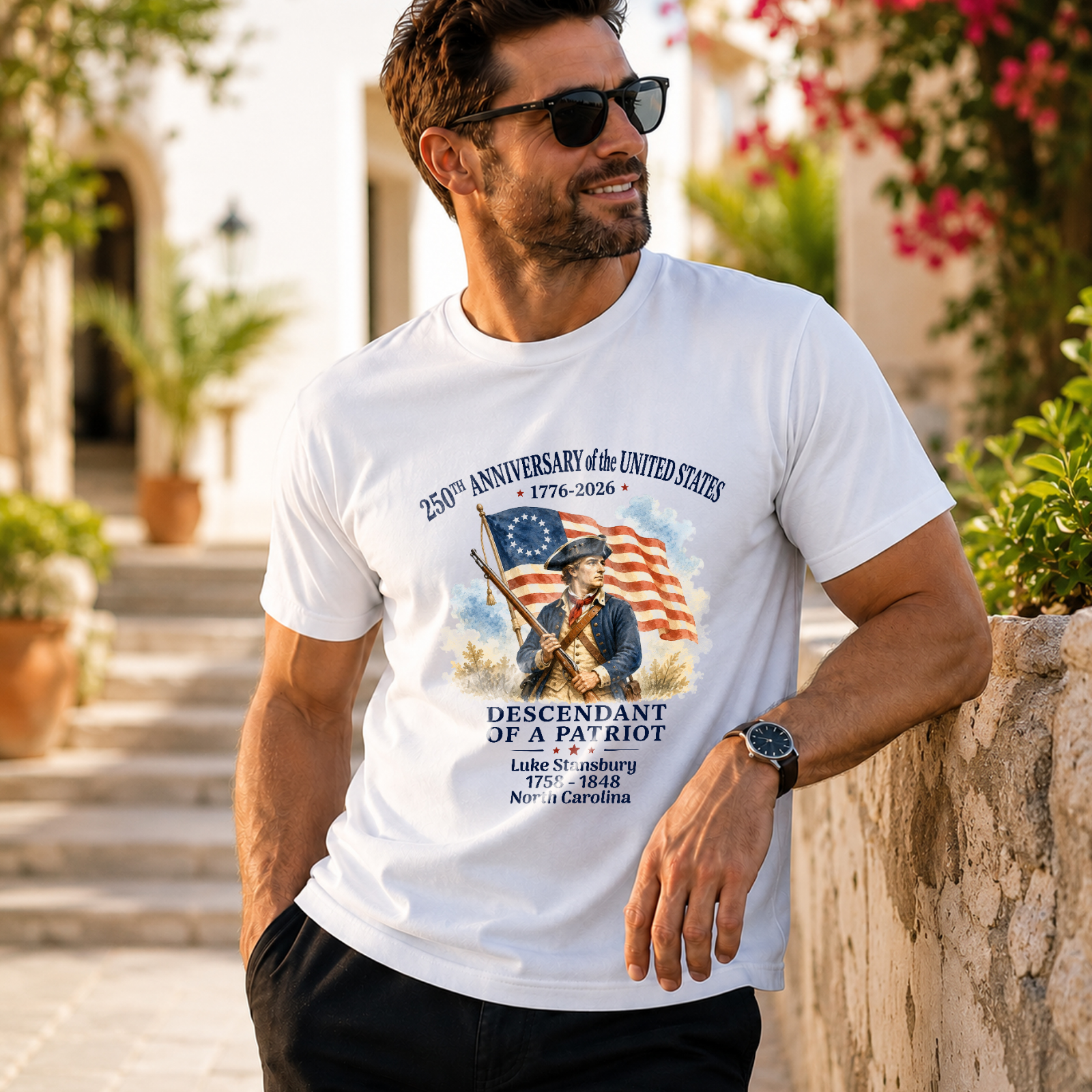 Personalized 250 Years Of America Shirt, Custom Name Descendant Of A Patriot, Patriotic 1776–2026