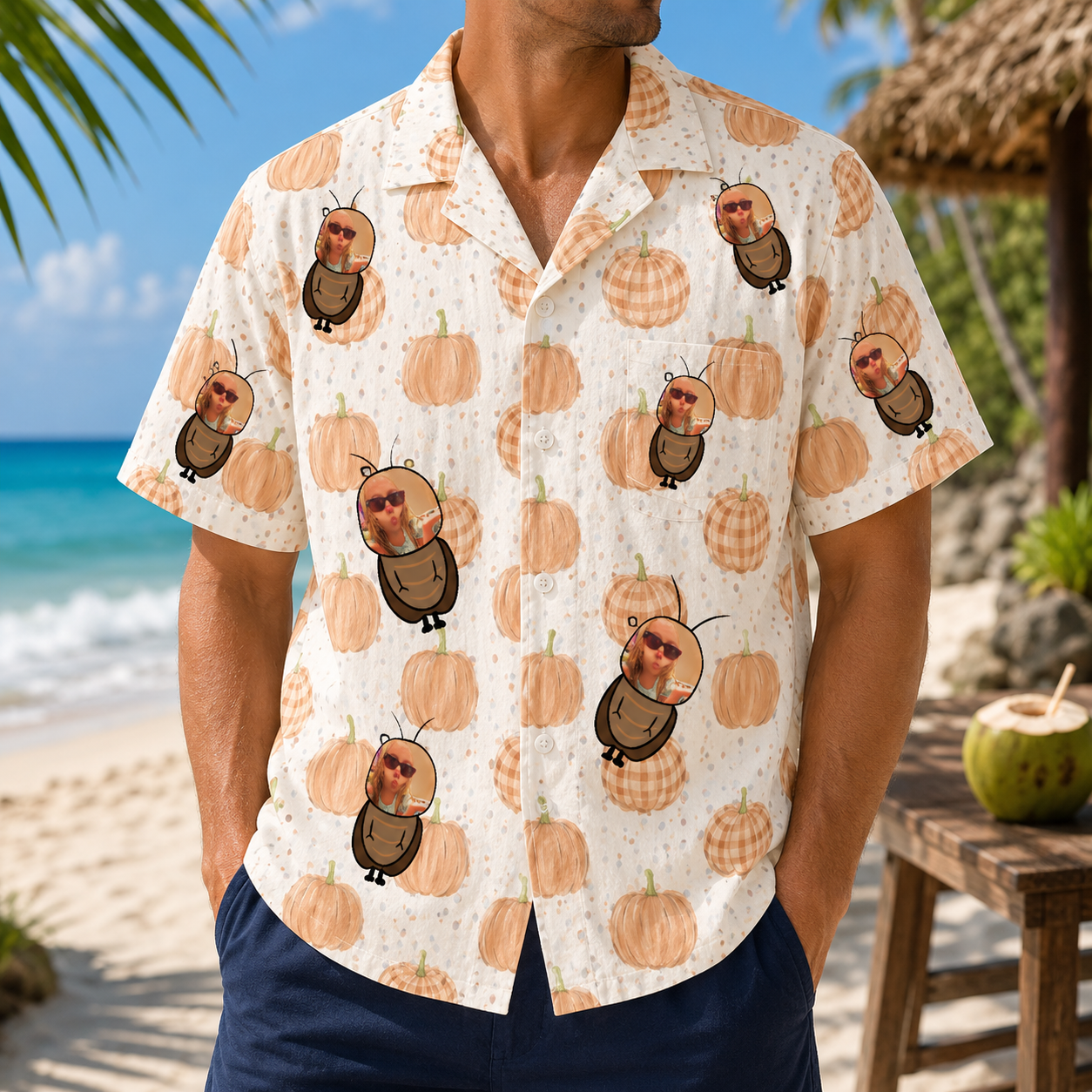 Personalized "Harvest Pumpkin" Aloha Shirt