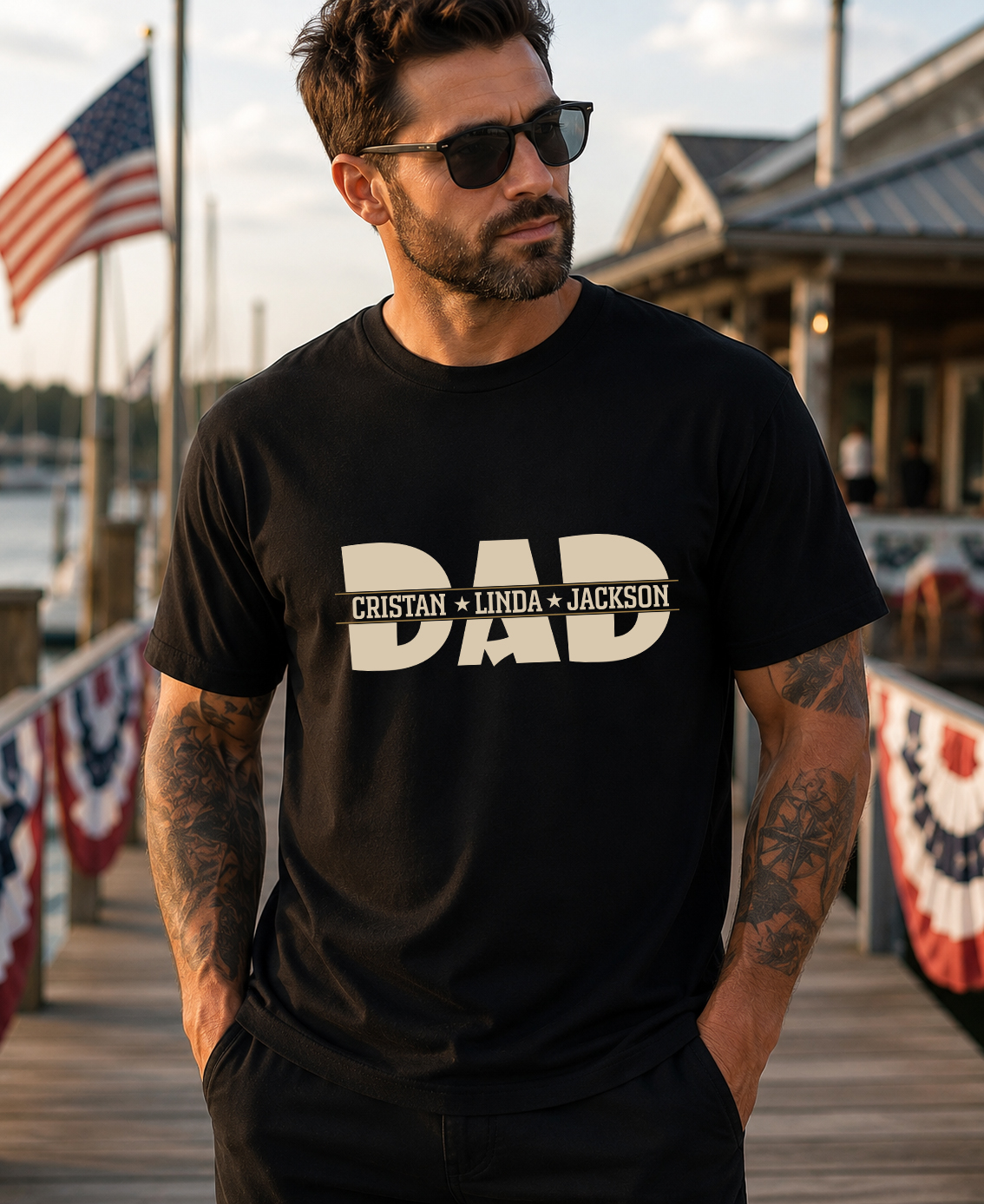 Custom Dad Shirt With Kids Names - Personalized Custom T Shirt - Father'S Day Gift For Dad, Daddy