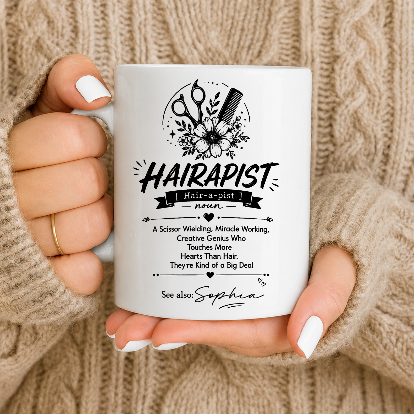 Hairapist Miracle Working, Personalized Coffee Mug, Gift For Hair Stylist