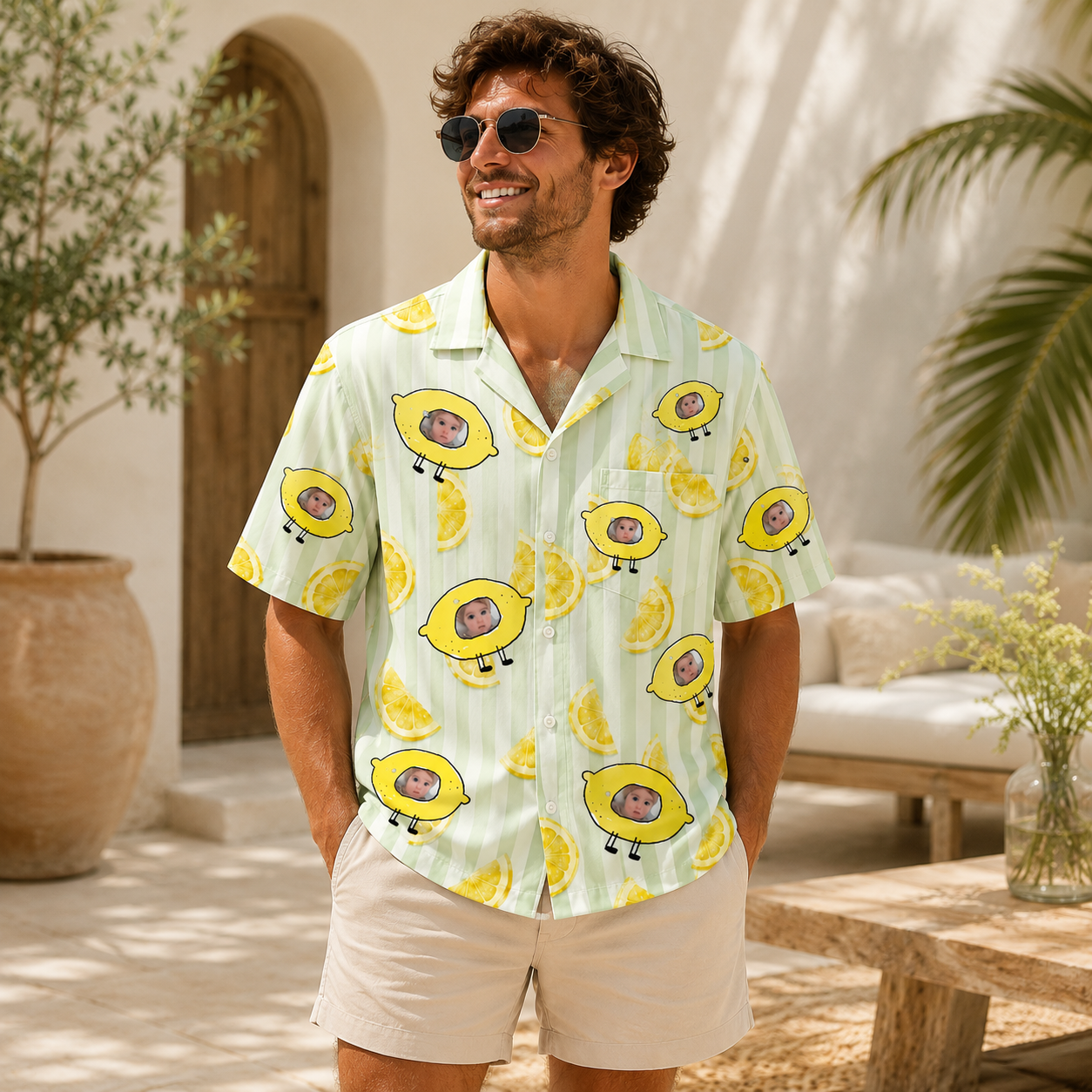 Personalized "Lemon Zest" Aloha Shirt