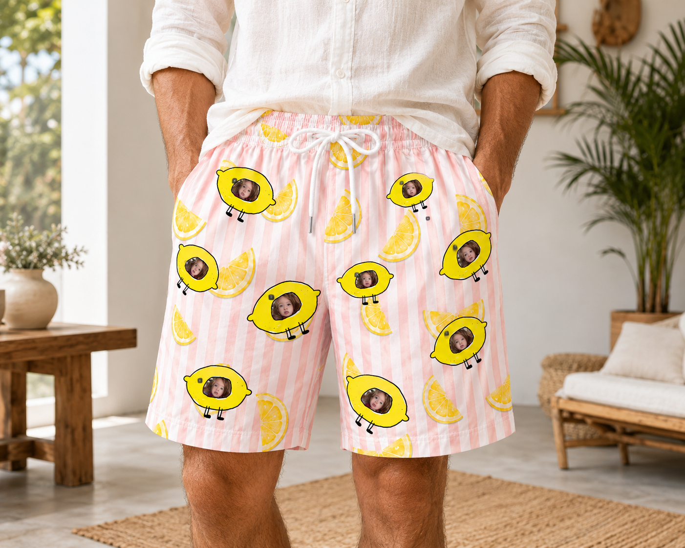 Personalized "Lemon Zest" Swim Shorts