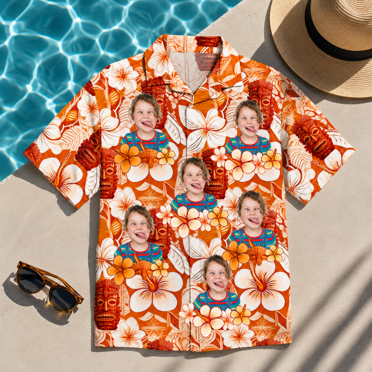 Custom Face Two-Tone Hawaiian Shirt – Effortlessly Cool Vacation Essential