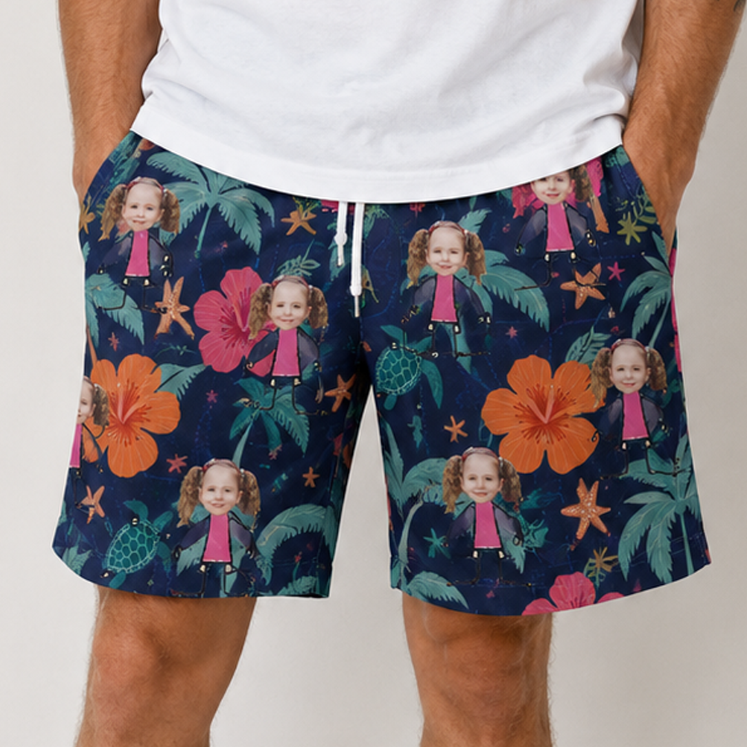Personalized "Mini-Me" Tropical Beach Shorts
