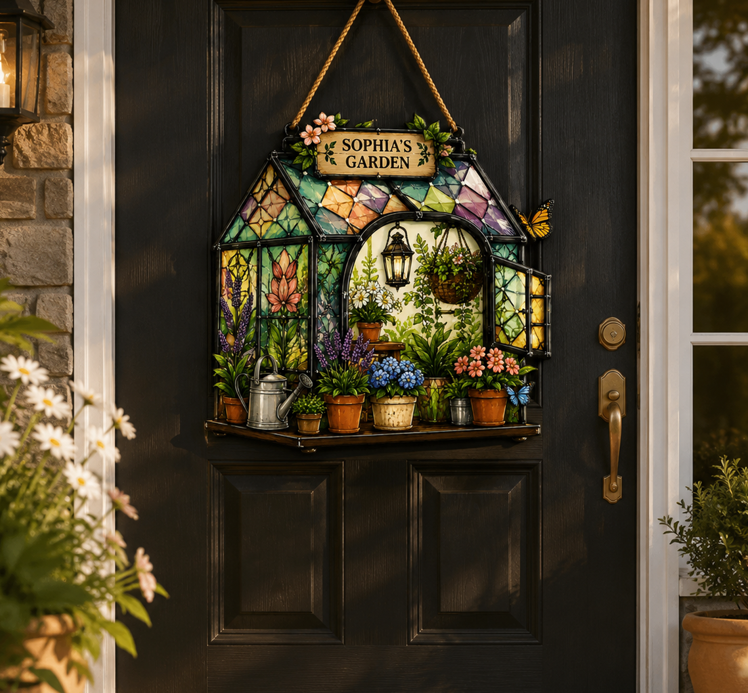 Garden Greenhouse Wood Sign, Personalized Wood Sign, Gift For Gardeners