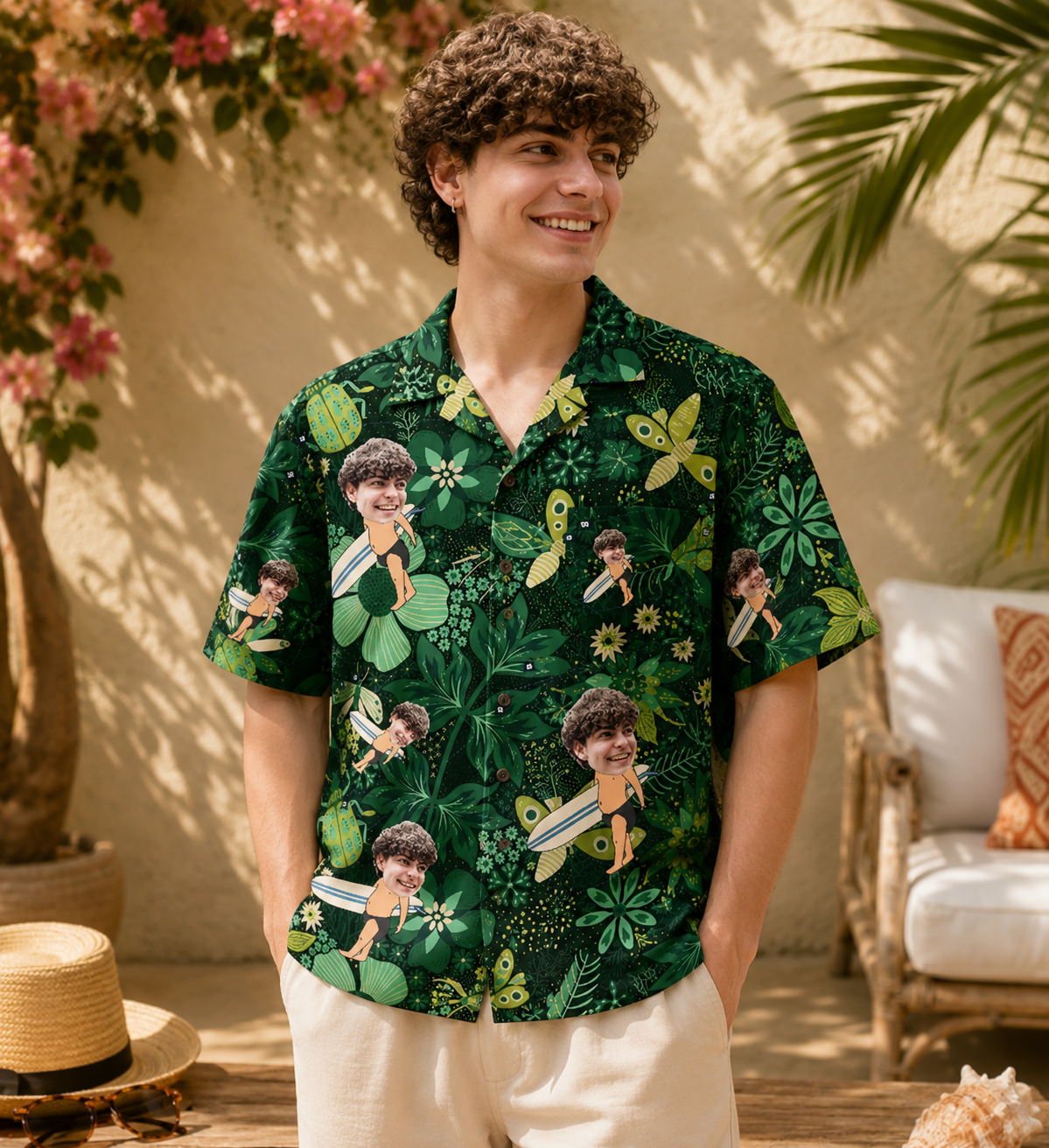 Personalized "Jungle Surfer" Aloha Shirt