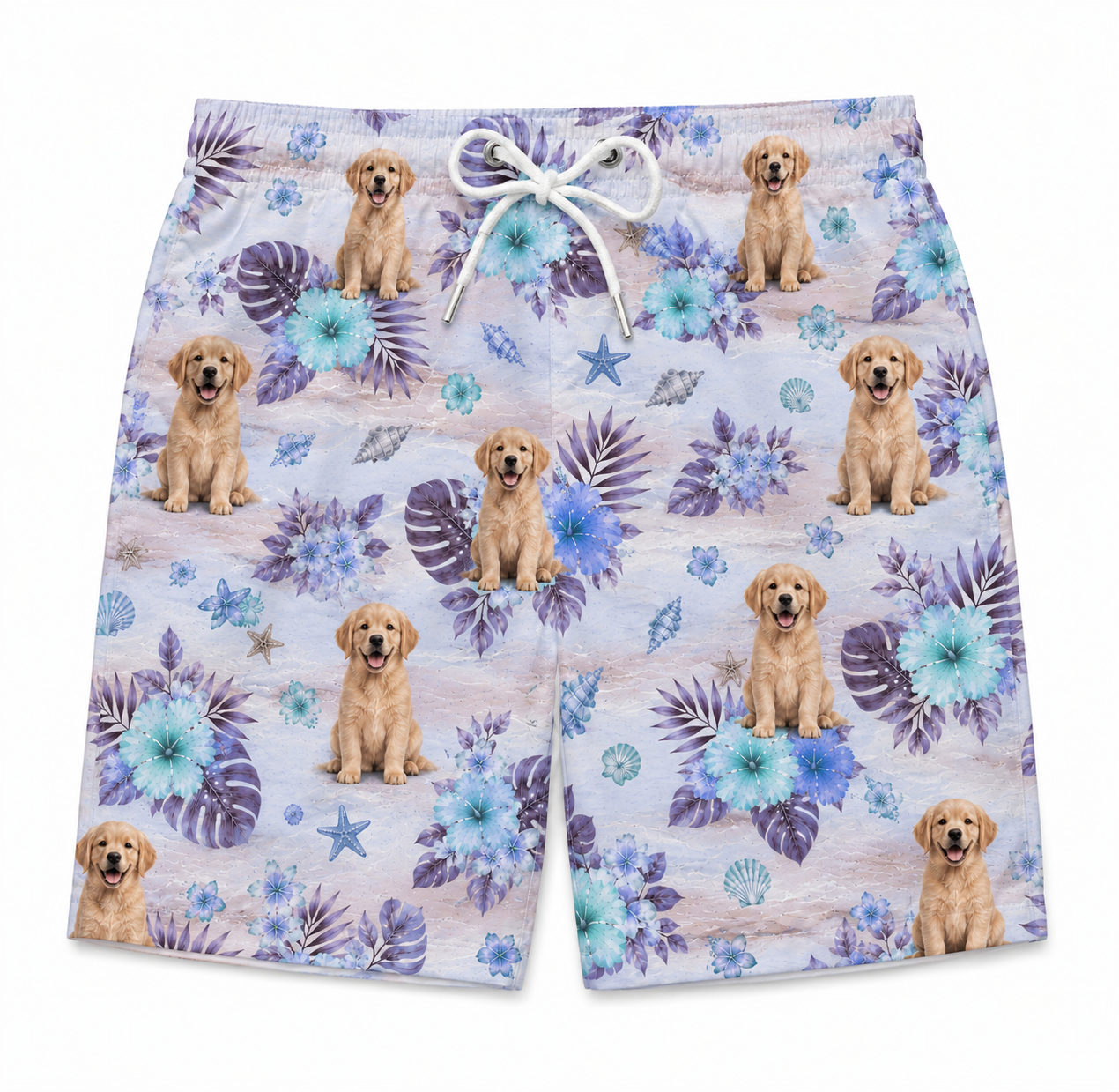 Custom Photo Tropical Hawaiian Aloha Men Beach Shorts - Personalized Summer Vacation And Travel Gifts For Family, Dog Cat Lovers - Life Is Better With Sandy Paws