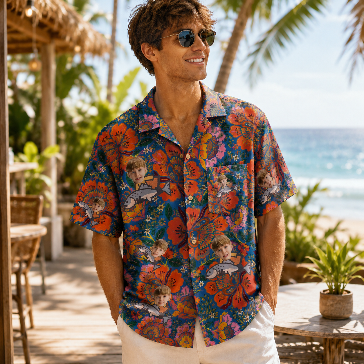 Personalized "Little Angler" Aloha Shirt