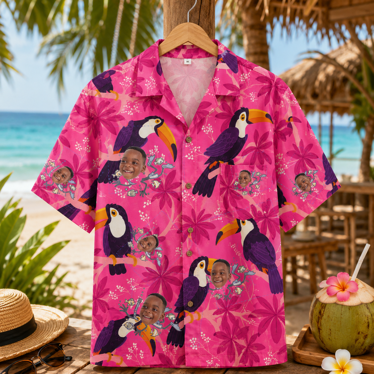 Personalized "Toucan Joy" Aloha Shirt